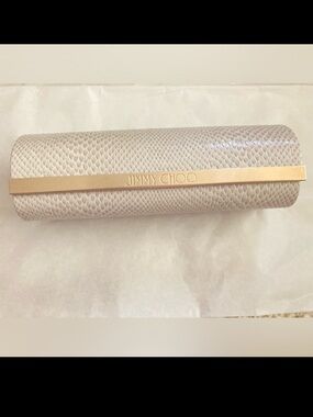 Jimmy Choo sunglasses semi hard case faux snakeskin leather